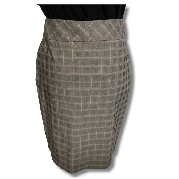 RW & CO. Vintage black grey light blue glen plaid pencil skirt ~ SMALL MEDIUM - Picture 1 of 12